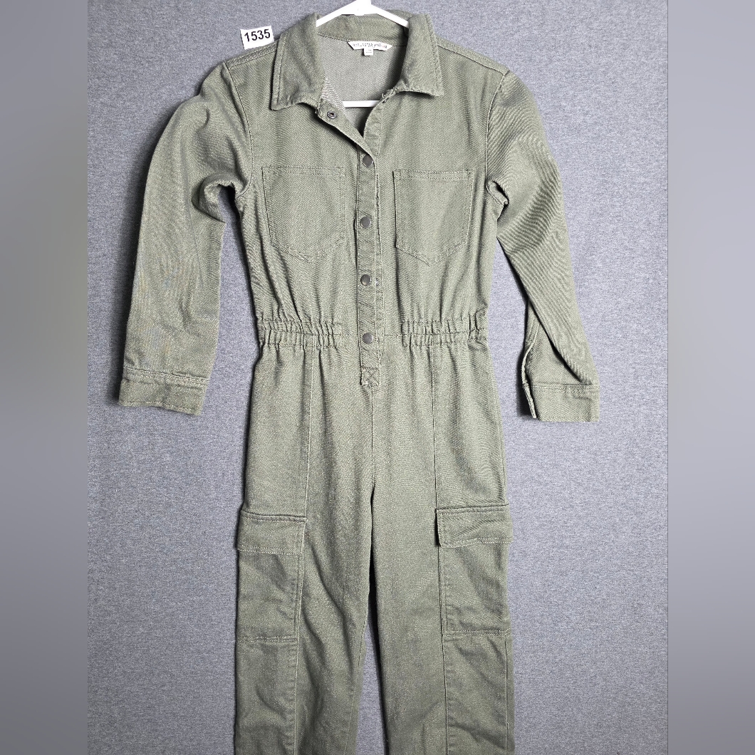 Olive Green Utility Jumpsuit Flightsuit Snap Close. Work. City. Streetwear.